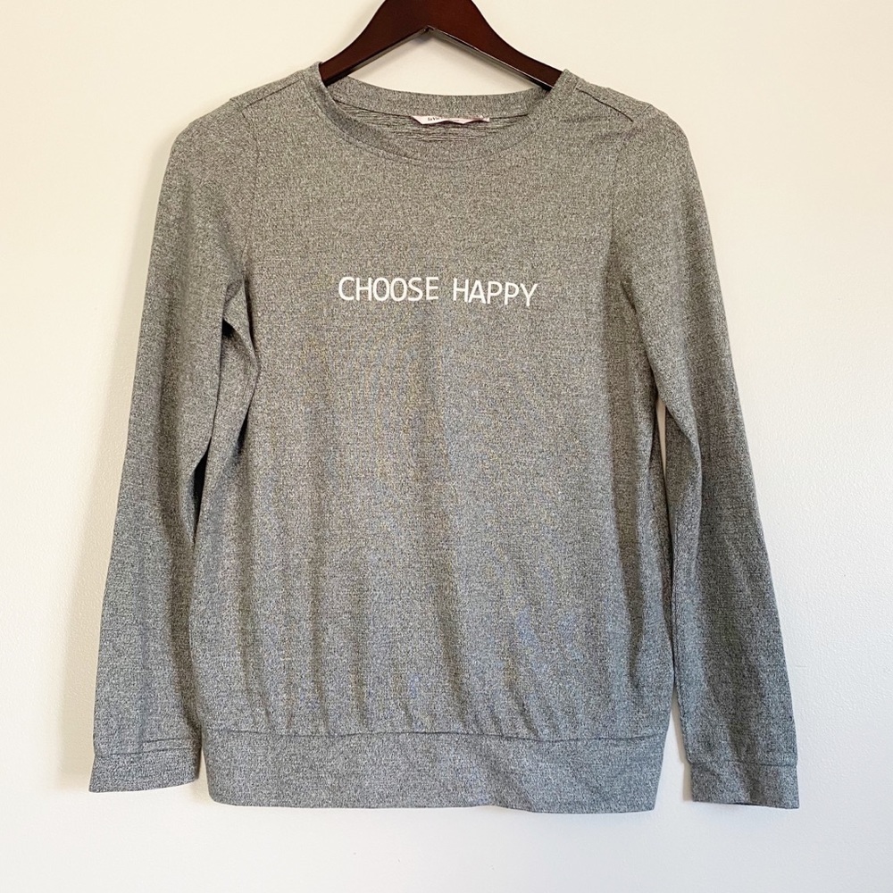 La VIE EN ROSE Choose Happy Soft Long Sleeve Tee